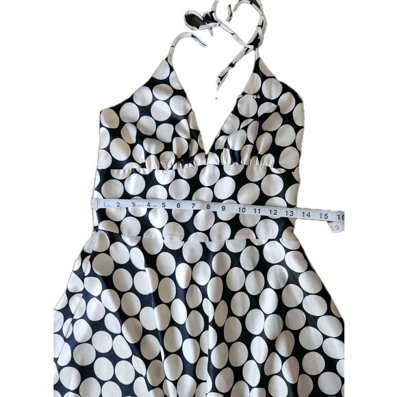 Alyn Paige Vtg Y2K Halter Midi Satin Dress Polka Dot Baby Doll Marilyn Size 5/6 - Picture 5 of 8